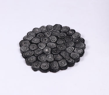 Handmade wool felt spiral ball trivet/Felt ball trivet